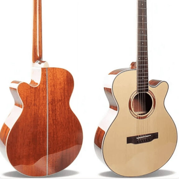 California MusicBox 23 Acoustic Electric Cutaway Guitar, Spruce Top, Mahogany Body