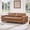 Camel, variant on ReNest Oversized 5-Piece Modular Sectional with Solid Wood Base, Linen-Like Fabric, Feather-Blend Cushions, Beige, 118''W