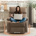 thumbnail image 4 of 360° Swivel Rocking Recliner for Adults, Micro Velboa Rocker Recliner Chair for Living Room, Manual Single Sofa Recliner for Apartment - Light Brown, 4 of 7