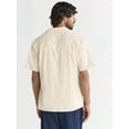 thumbnail image 3 of Free Assembly Men's Linen Blend Camp Shirt with Short Sleeves, Sizes XS-3XL, 3 of 4