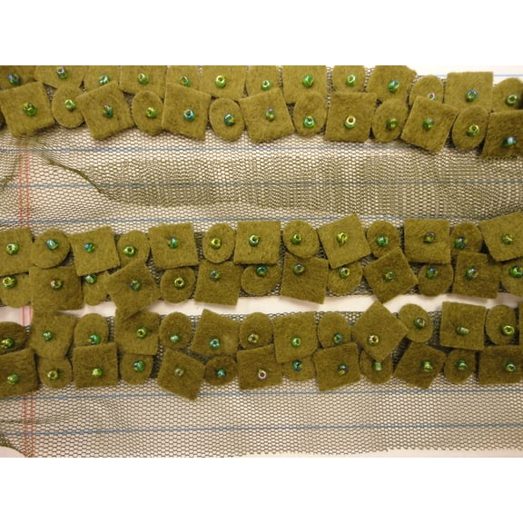 Charmed Felt Mesh Ribbon Hunter Green 5YDS