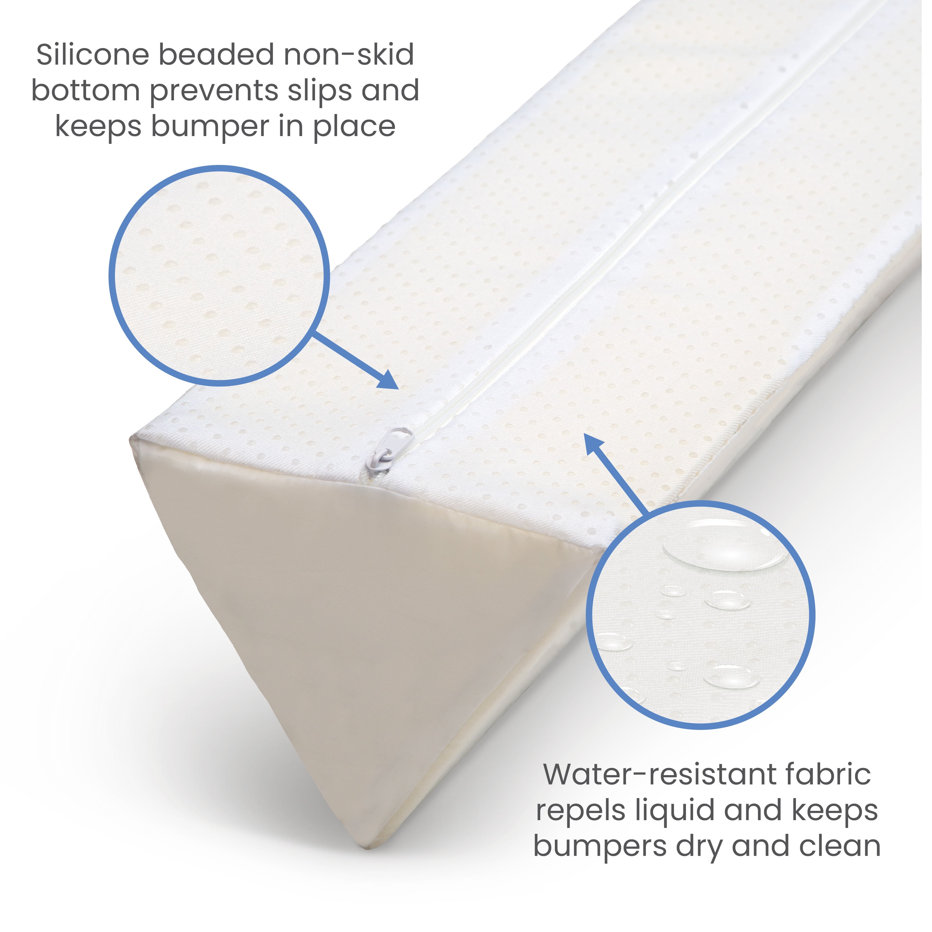 Delta Children Extra Long Foam Bedrail - Guardrail for Toddlers & Kids with Water-Resistant, Non-Slip & Machine Washable Cover - 1pk, White