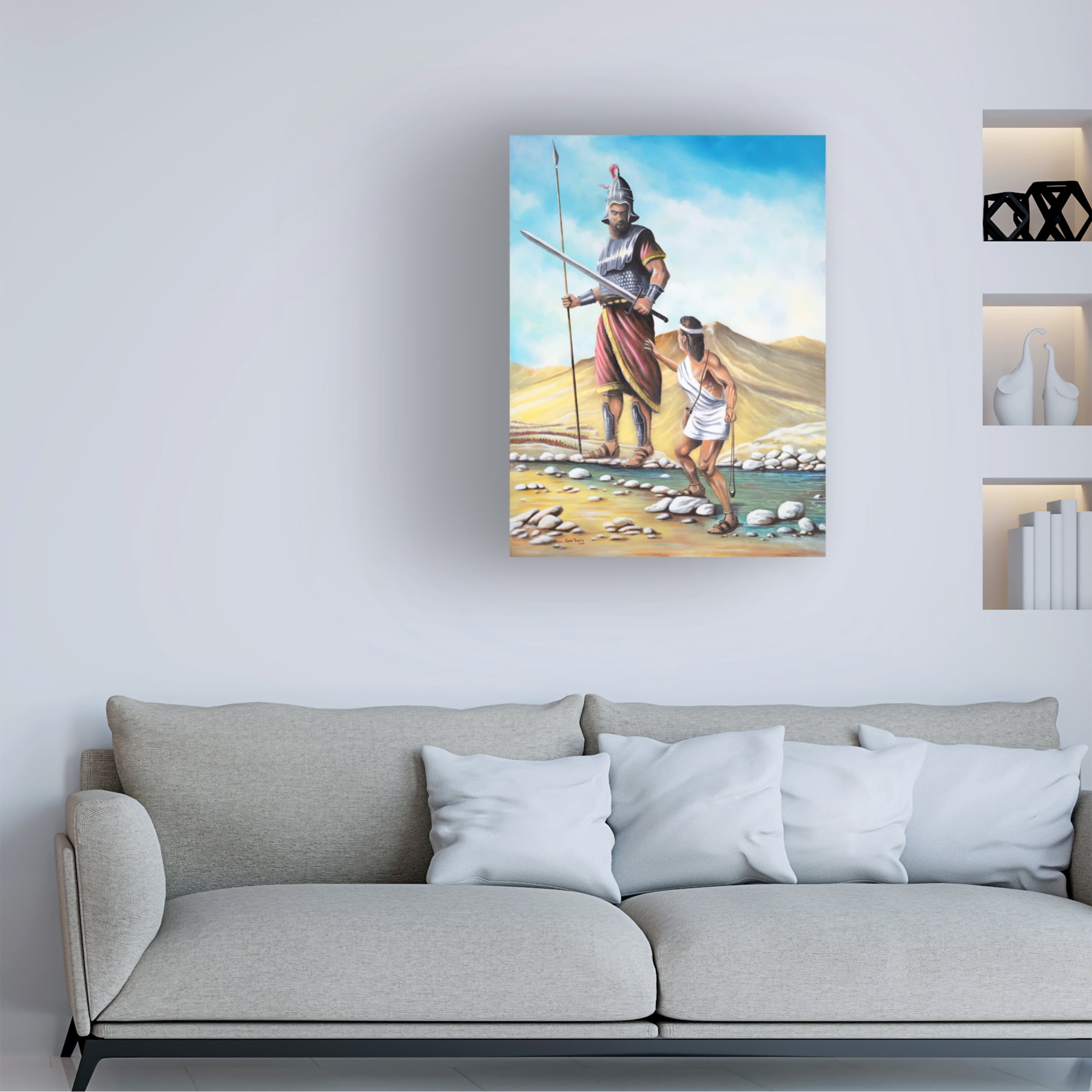 Trademark Fine Art Geno Peoples David Goliath Canvas Wall Art - 35x47