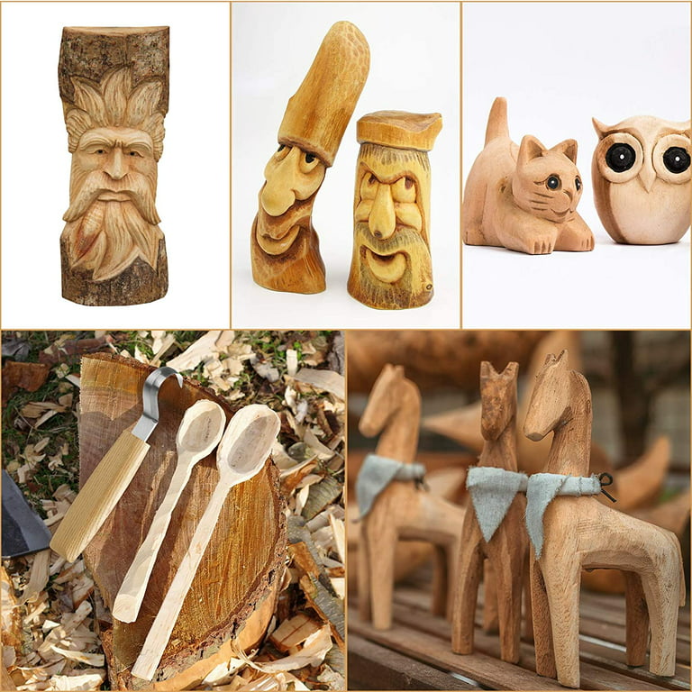 Wood Whittling Kit with Basswood Wood Blocks Gifts Set for Adults