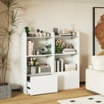 thumbnail image 2 of Gymax 2PCS Bookcase w/ Drawer 3-Tier Open Shelf Anti-Toppling Kits for Living Room White, 2 of 10