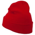 thumbnail image 3 of Hey Embroidered Long Cuff Beanie - Red OSFM, 3 of 5