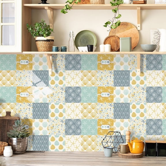 10 Pcs Tile Decals Vinyl Peel and Stick Tile Wall Stickers 6x6 Inch Backsplash Tiles Stickers for Kitchen and Bathroom