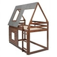 Twin Over Twin Playhouse Bed for Kids, House Shaped Canopy Bed with