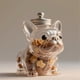 thumbnail image 3 of Cute Transparent Dog Shape Glass Sealed Food Storage Container C, 3 of 5