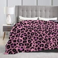 thumbnail image 4 of Dark Pink Leopard Throw Blanket for Couch Sofa Bed 80" X 60", Queen Size Fuzzy Soft Plush Throws for Adults, Lightweight Cozy Summer Autumn Blankets All Seasons, 4 of 6