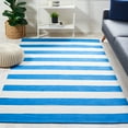 thumbnail image 2 of SAFAVIEH Montauk Saranna Geometric Cotton Area Rug, Blue/Ivory, 6' x 6' Square, 2 of 11