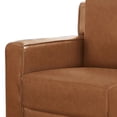 thumbnail image 2 of Benjara Heun 55 Inch Sofa, Modern, Soft Camel Brown Faux Leather, Square Track Arms, 2 of 5