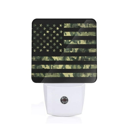 

Sigee American Flag Camo for Night Lights Plug into Wall Dusk to Dawn Sensor Warm White Led Night Light 0.5W for Kid Hallway