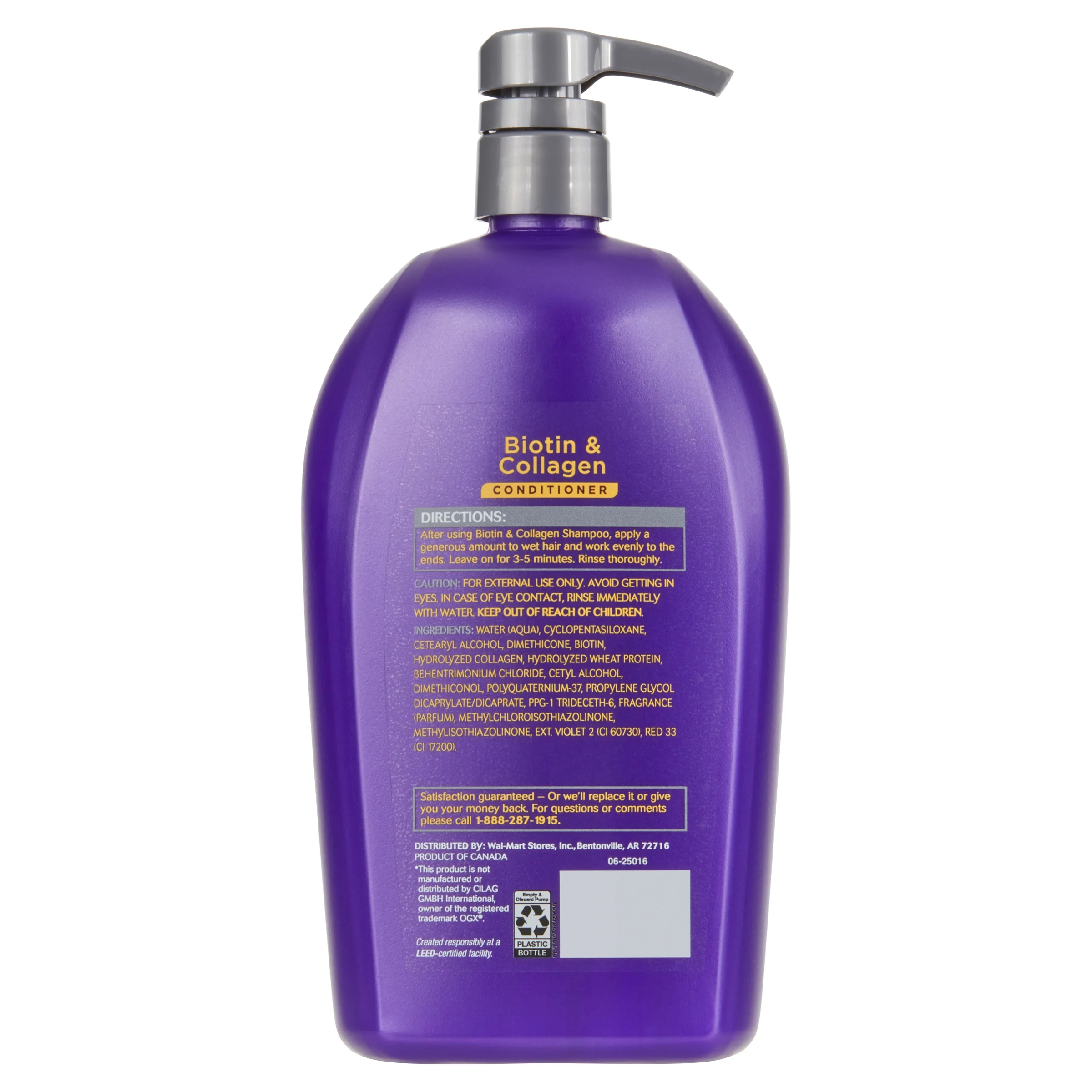 (6 pack) Equate Biotin & Collagen Conditioner for Hair Care, 33.8 fl oz, Compare to OGX® Thick & Full + Biotin & Collagen Conditioner