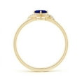 thumbnail image 2 of ANGARA Natural Cushion Blue Sapphire and Diamond Halo Promise Ring in 14K Yellow Gold for Women (Size-4mm) | September Birthstone, Anniversary, Jewelry Gift for Women | Natural Blue Sapphire Ring, 2 of 8
