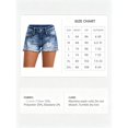 thumbnail image 7 of Women's Low Rise Distressed Denim Shorts Stretchy Ripped Frayed Hem Jean Shorts with Embroidered Back Pockets Vintage Wash Summer Casual Beach Vacation Festival Concert Outfits, 7 of 7