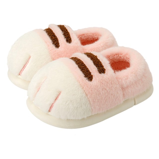 Pata peluda pareja planos termales plates zapatos casa cálidos slip-On 3d gato patinas pelaje