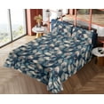 thumbnail image 4 of Ambesonne Nature Fitted & Flat Sheet with Shams 4 Pcs Set, Wild Jungle Boho Butterfly, King, Dark Sky Blue Dusk, 4 of 5
