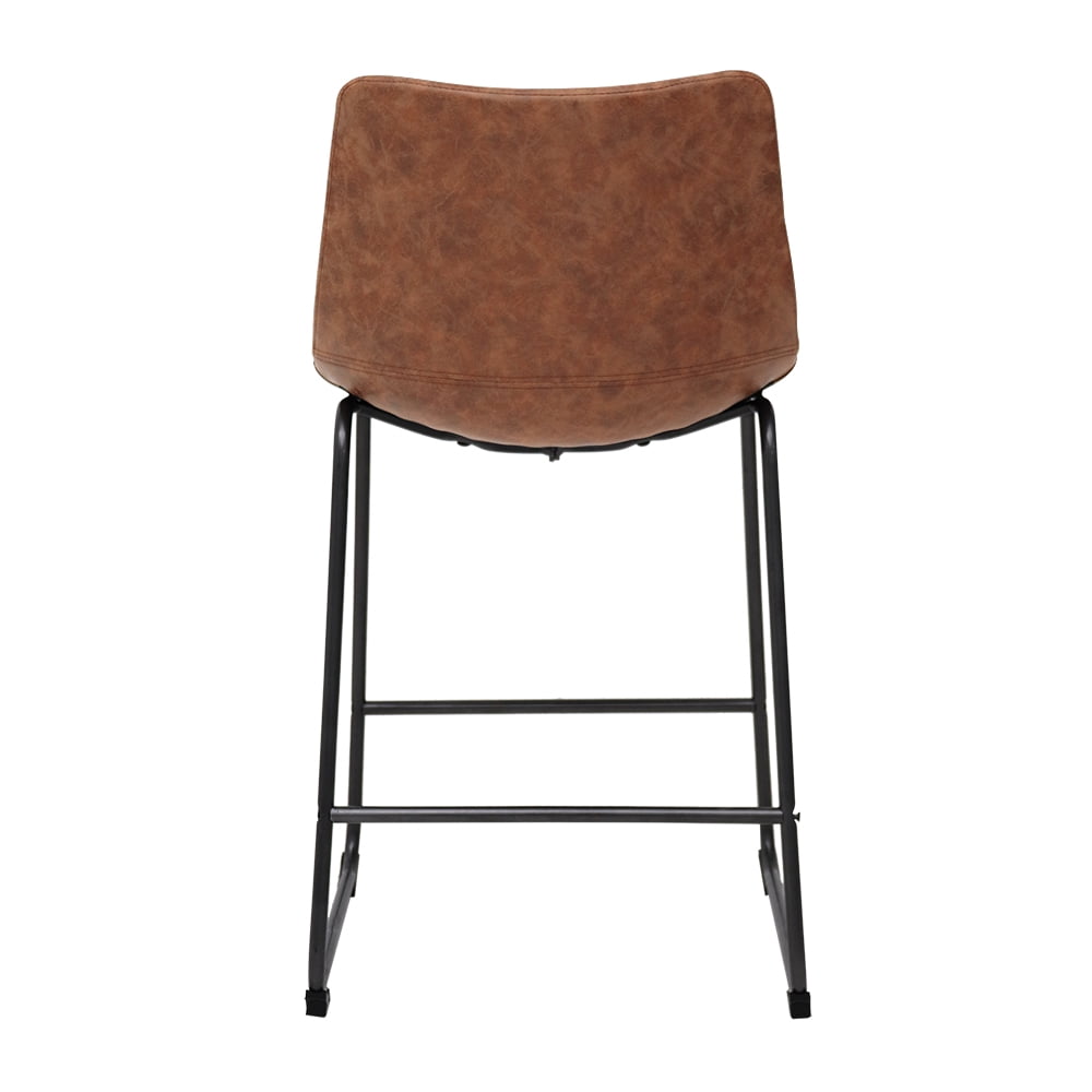 Abble 24" Camel Faux Leather Counter & Bar Stool(Set of 2)