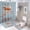 style-321, variant on Personalised Flying Reindeer 4 Pcs Shower Curtain Sets Bath Mat U-Shaped Floor Mat Toilet Lid Oval Rug Custom Name Waterproof Shower Curtain for Bathroom Decor
