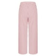 thumbnail image 5 of UVEASISHA Plaid Pants for Women Elastic Waist Gingham Lounge Trousers Wide Leg Low Waist Pajama Pants with Pockets Pink XL, 5 of 8