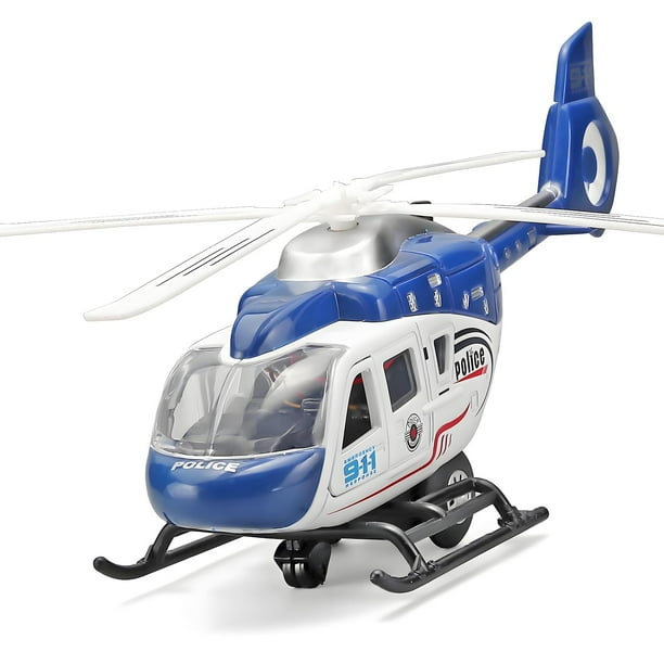 Helicóptero de juguete NOVAFUSION Kids Diecast Military con luces azules