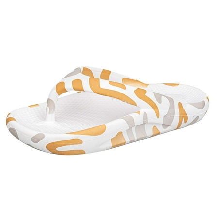 

Cglfd Summer Flip-Flops Couple Printing Beach Shoes Non-Slip Sandals Eva Slippers