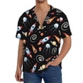 thumbnail image 1 of Fotbe Space Rocket Camisa Estampada de Manga Corta para Hombre, Casual de Verano, Estilo Playero, Sin Arrugas-3X-Large, 1 of 5