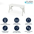 thumbnail image 3 of Flash Furniture Kathryn 5' Rectangular Adjustable Plastic Folding Event Table with Handle, White, 3 of 16