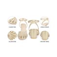 thumbnail image 4 of BLISSFUL STEP Round Toe Ankle Strap Chunky Heels Sandals for Women Gold (Size 5.5), 4 of 7