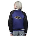 thumbnail image 2 of Women's Starter Purple/Black Baltimore Ravens Satin Full-Snap Vintage Varsity Jacket, 2 of 2
