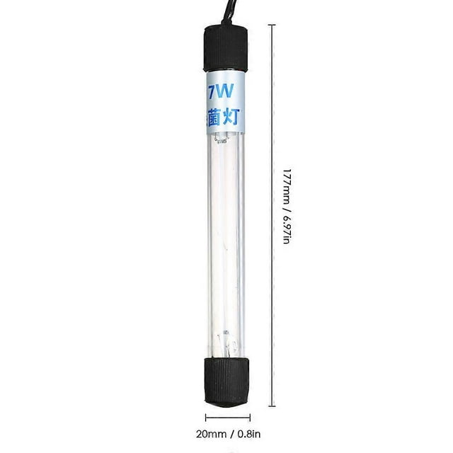 7W UV Light Sterilization Lamp Submersible Ultraviolet Sterilizer Water Disinfection for Aquarium Fish Tank Pond AC220-240V