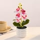 thumbnail image 5 of Orquídea bonsái artificial, decoración de escritorio de oficina para bodas, blanco y rosa, 5 of 6