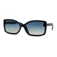 thumbnail image 1 of SA106 Diva Classic 90s Designer Rectangular Plastic Chic Sunglasses Black Blue Yellow, 1 of 4