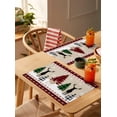 thumbnail image 4 of 2024 Placemat Christmas Tree Snowflake Elk Kitchen Dining Table r Accessories 4/6pcs Heat Resistant Linen Tableware Pads Mats, 4 of 7