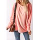 thumbnail image 2 of ABPHQTO Top de manga larga de patchwork de color liso rosa para mujer, 2 of 5