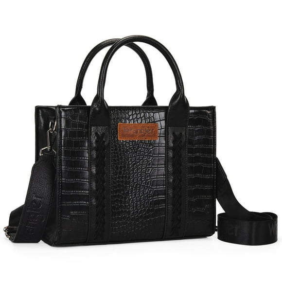 Bolso de mano Montana West Wrangler para mujer, estampado de cocodrilo negro