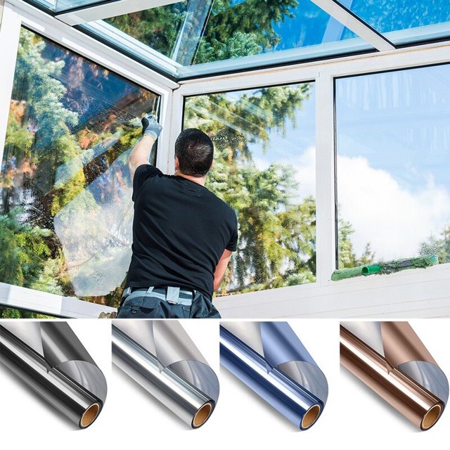 Autocollant en verre auto-adhésif, contrôle de l'éblouissement, unidirectionnel, Anti-regard, Film de construction, décor de blocage, teinte de fenêtre d'intimité 100Cmsliver30cmx100cm He Qiyong unisex