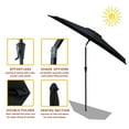 thumbnail image 3 of FLAME&SHADE 9 ft Half Round Outdoor Market Patio Table Umbrella with Tilt for Wall Balcony, Black, 3 of 7