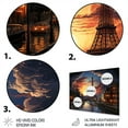 thumbnail image 3 of Designart "Futuristic Scenery of the Eiffel Tower in Paris III" Franch Metal Wall Art, 3 of 5