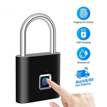 Beckuum Smart Padlock O11, 1.8in (46mm) Width, 3.0in Shackle Length, Zinc Alloy, Fingerprint Lock