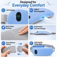 thumbnail image 6 of Portable Cordless Heating Pad for Period Cramps, 6 Heat Setting, 6 Massage Modes, Gifts for Women Her Birthday Christmas Blue, 6 of 12