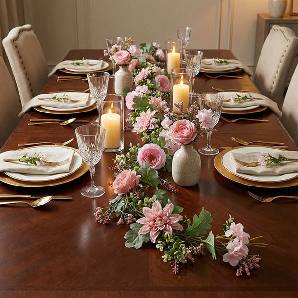 Decoración del hogar, decoración, enredaderas y guirnaldas de rosas artificiales son perfectas para la decoración de primavera, adecuadas para la decoración del hogar en interiores y exteriores, pati