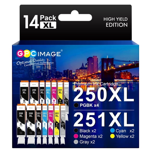 Cartucho de tinta GPC de reemplazo de imagen para Canon 250XL 251XL