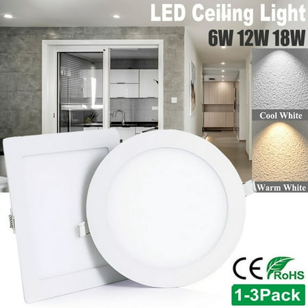 

DYstyle Round Square Recessed Ceiling Light Flat Ultra Slim Panel Downlight Flush Mount Ceiling Indoor Lighting