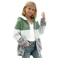 thumbnail image 6 of EnJoCho Girls Winter Fleec𝖾 Jacket Hooded Zip Up Sher𝗉a Plush Fuzzy Warm Coat Color Bloc𝗄 Flannel Wool Hoodie Plus Size Outerwear for Teen Girls Youth Cold Weather, 6 of 6