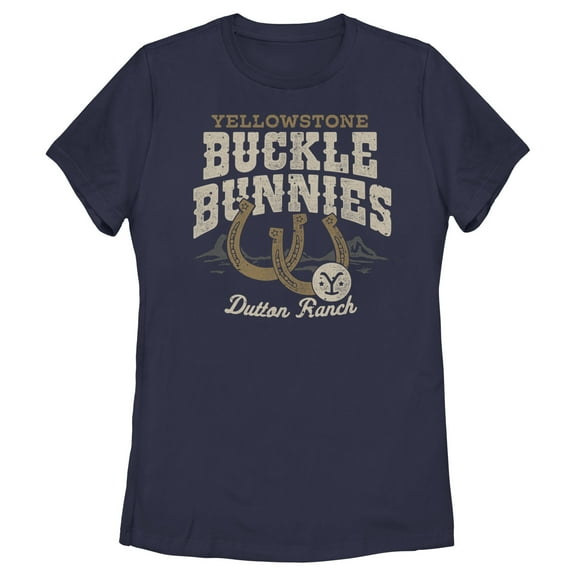 Women's Yellowstone Buckle & Bunnies Horseshoes Dutton Ranch Graphic T-Shirt