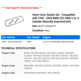 thumbnail image 2 of Valve Cover Gasket Set - Compatible with 1998 - 2000 BMW 323i RWD 2.5L 6-Cylinder Naturally Aspirated GAS 1999, 2 of 2