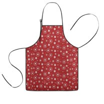 Red Christmas Snowflake Pattern Kids Aprons for Girls and Boys,Adjustable Neck Strap Toddler Aprons for Kids Cooking Baking