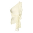 thumbnail image 5 of Top corto de encaje con un solo hombro para mujer - Tirantes finos y espalda descubierta - Poliéster - Para salir en verano - Tallas S-L, 5 of 5